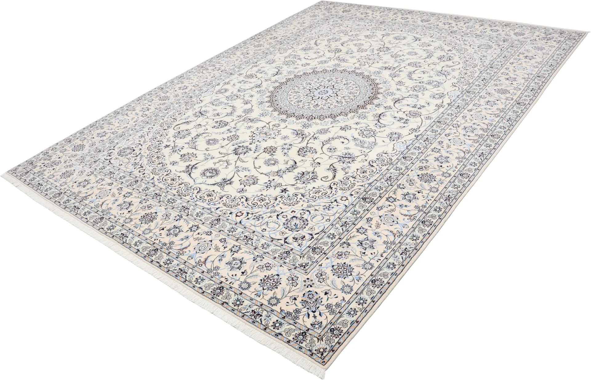Handgeknüpfter Nain Perserteppich, 255 × 357 cm, Wolle & Seide