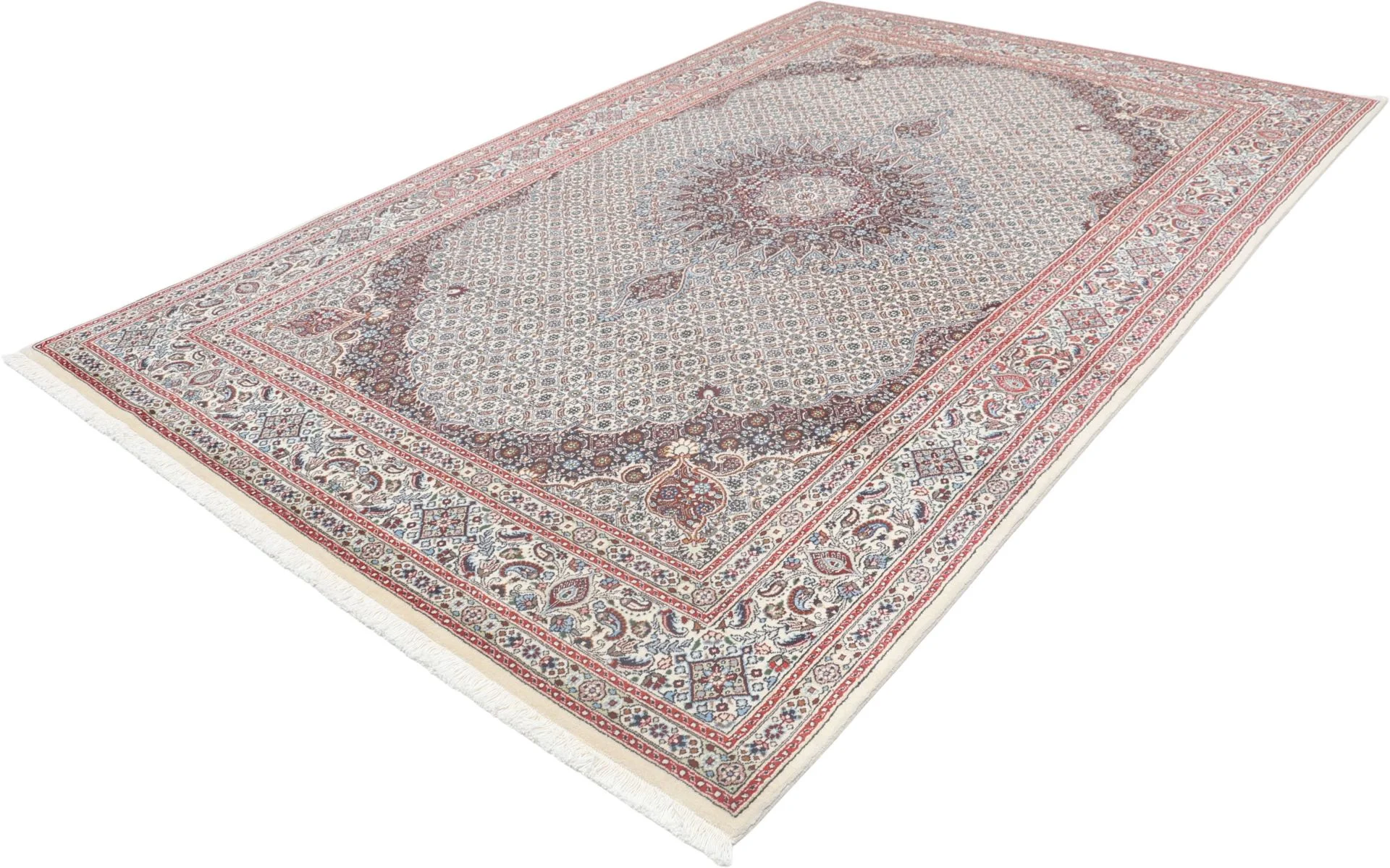 Handgeknüpfter Moud Perserteppich, 195 × 300 cm, Wolle & Seide