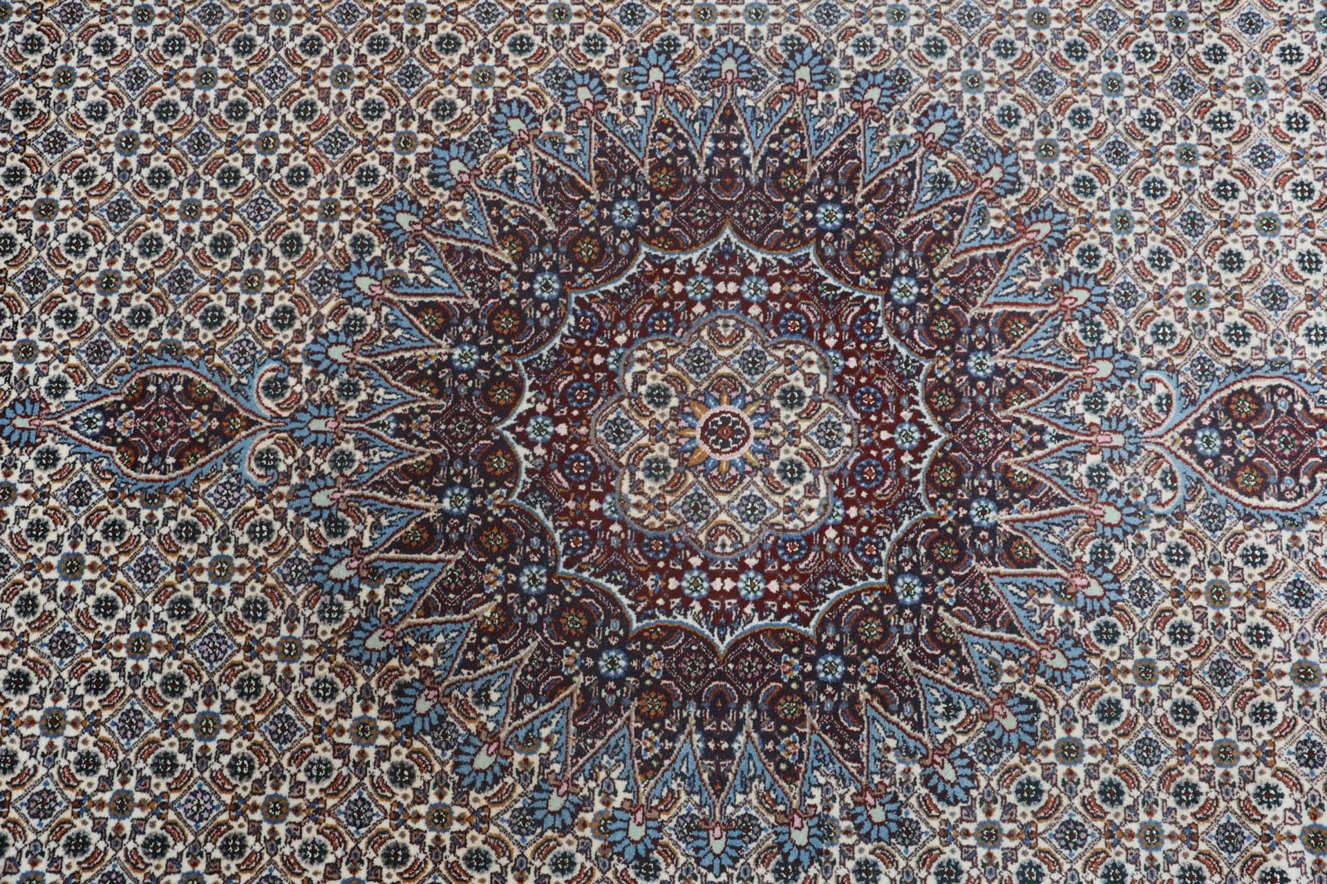 Handgeknüpfter Moud Perserteppich, 195 × 300 cm, Wolle & Seide