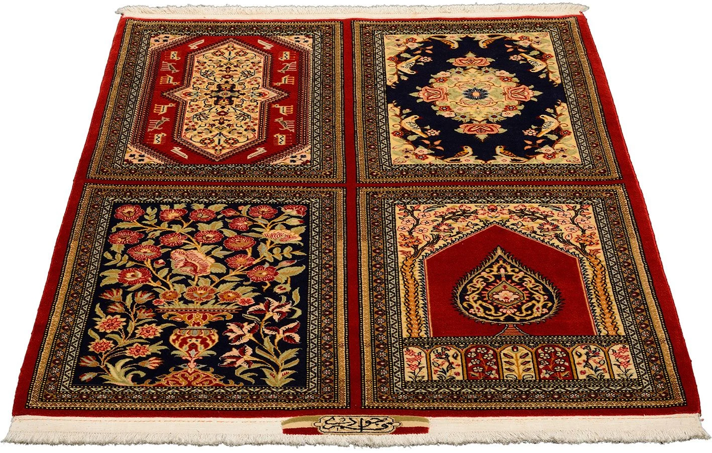Ghom Perserteppich aus Iran, 106 × 150 cm
