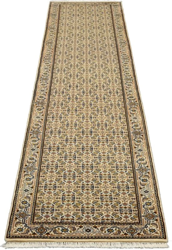 orientteppich-tabriz-83-x-404-cm-schurwolle-seide-handgeknupft-1 Täbriz Orientteppich aus Indien, 83 × 404 cm