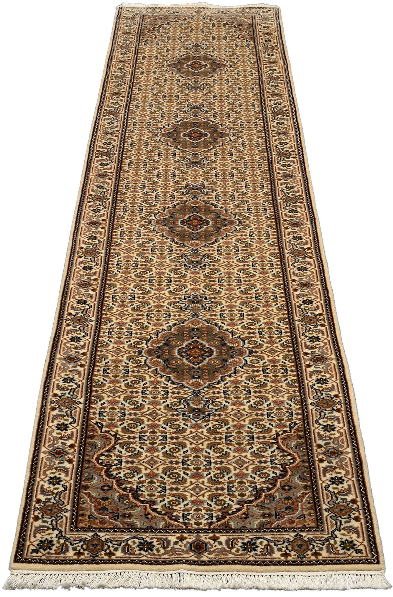 orientteppich-tabriz-80-x-401-cm-schurwolle-seide-handgeknupft-1 Täbriz Orientteppich 80 × 401 cm aus Wolle & Seide, handgeknüpft