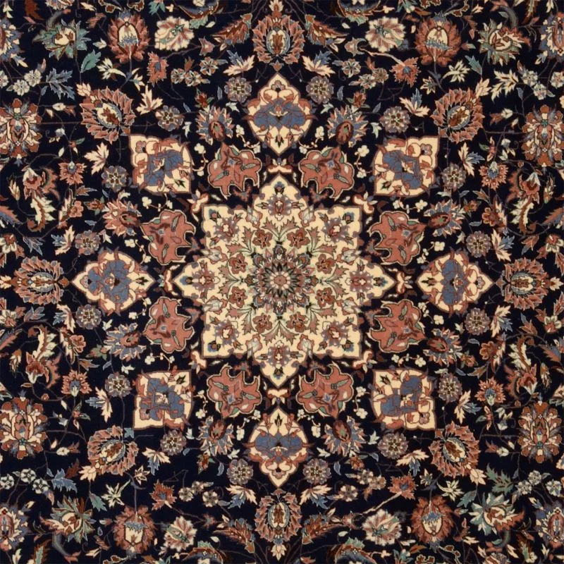 Handgeknüpfter Isfahan Perserteppich, 246 × 308 cm, Wolle