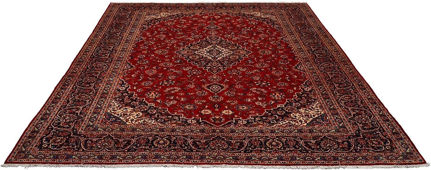 Handgeknüpfter Kashan Perserteppich, 308 × 372 cm, Wolle