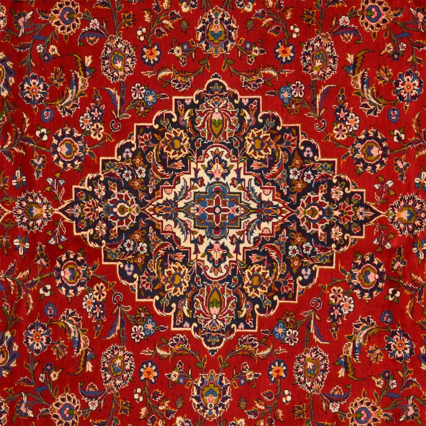 Handgeknüpfter Kashan Perserteppich, 308 × 372 cm, Wolle
