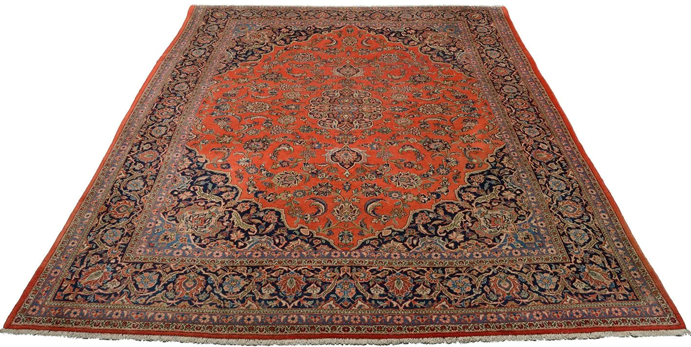 Kashan Perserteppich 270 × 350 cm aus Wolle, handgeknüpft