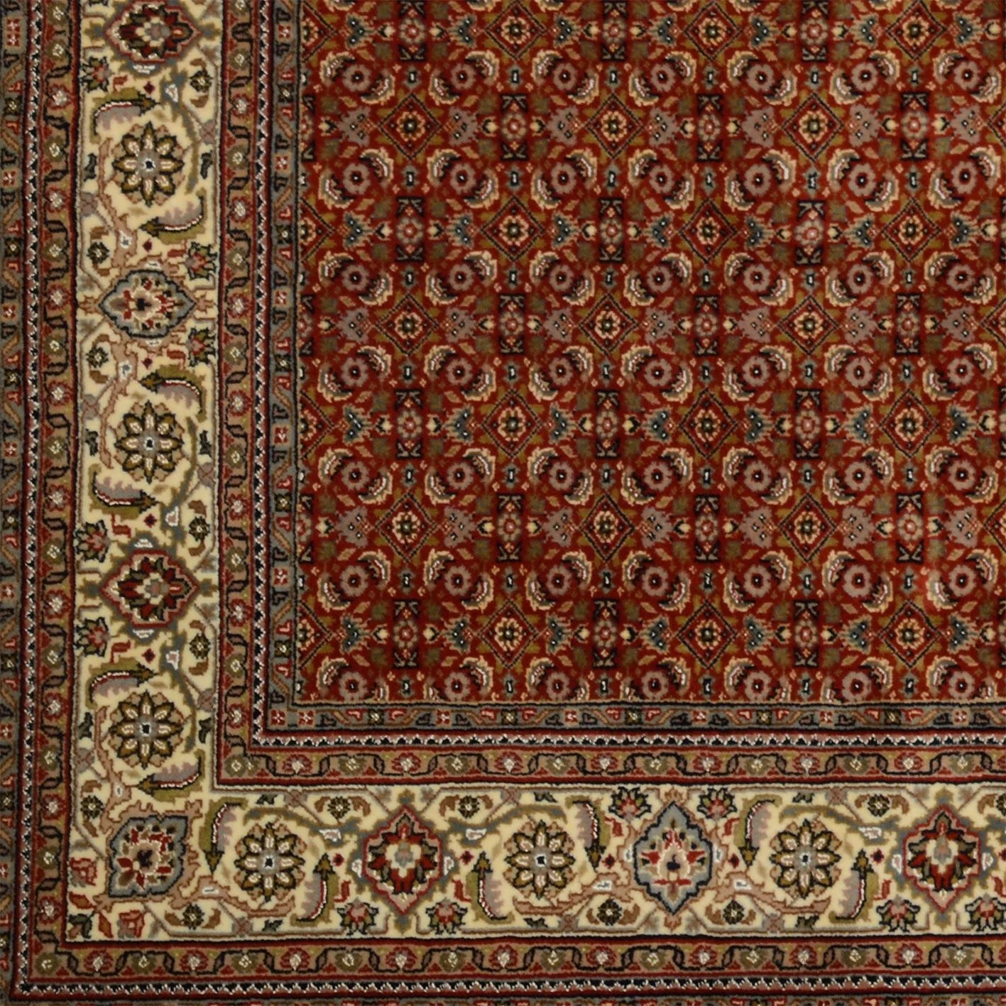 Handgeknüpfter Täbriz Orientteppich, 202 × 301 cm, Wolle & Seide