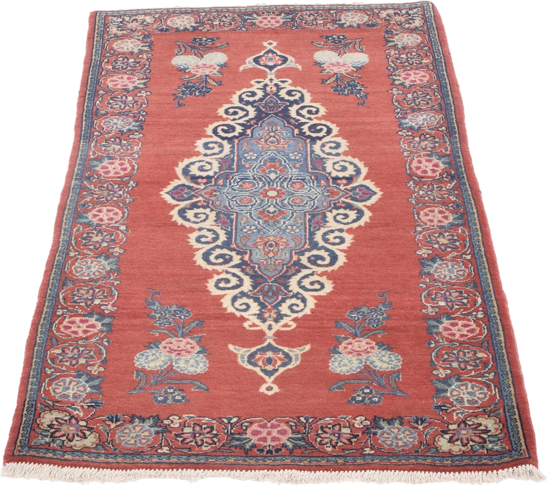 Kashan Perserteppich aus Iran, 65 × 113 cm
