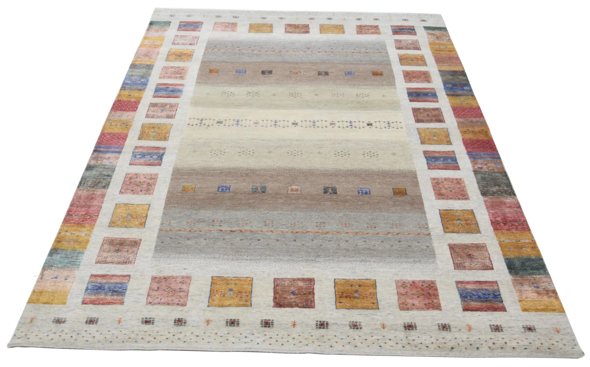 Handgeknüpfter Loribaft Orientteppich, 201 × 304 cm, Wolle & Seide