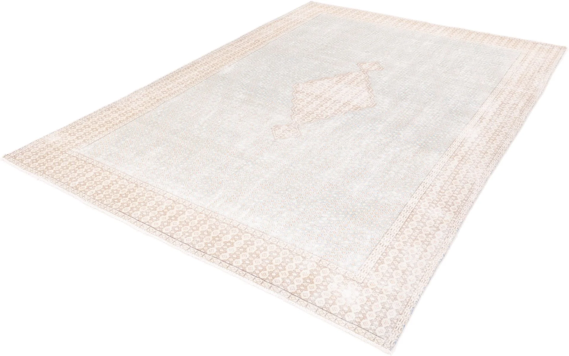 perserteppich-vintage-229-x-320-cm-schurwolle-handgeknupft-beige-3 Handgeknüpfter Perserteppich 229 × 320 cm