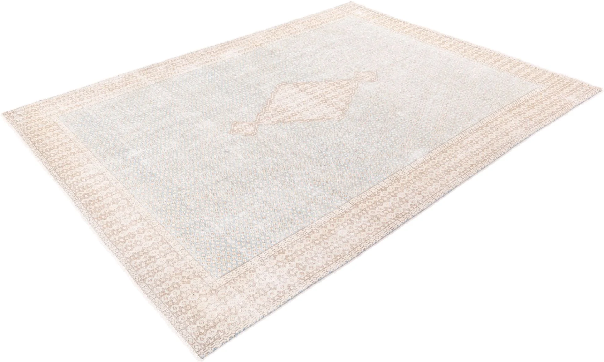 perserteppich-vintage-229-x-320-cm-schurwolle-handgeknupft-beige-4 Handgeknüpfter Perserteppich 229 × 320 cm