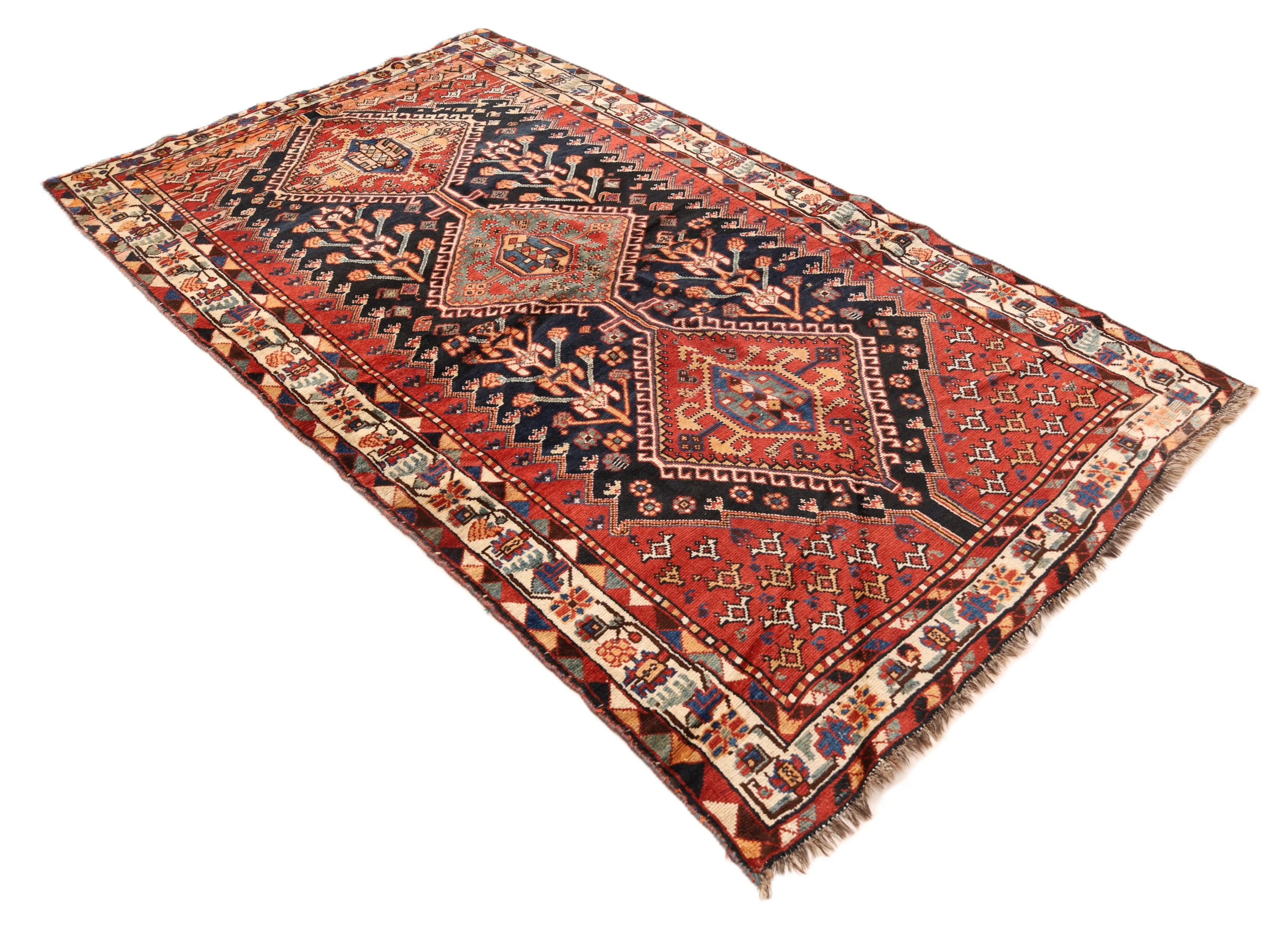 Qashqai Perserteppich 250 × 137 cm aus Wolle, handgeknüpft