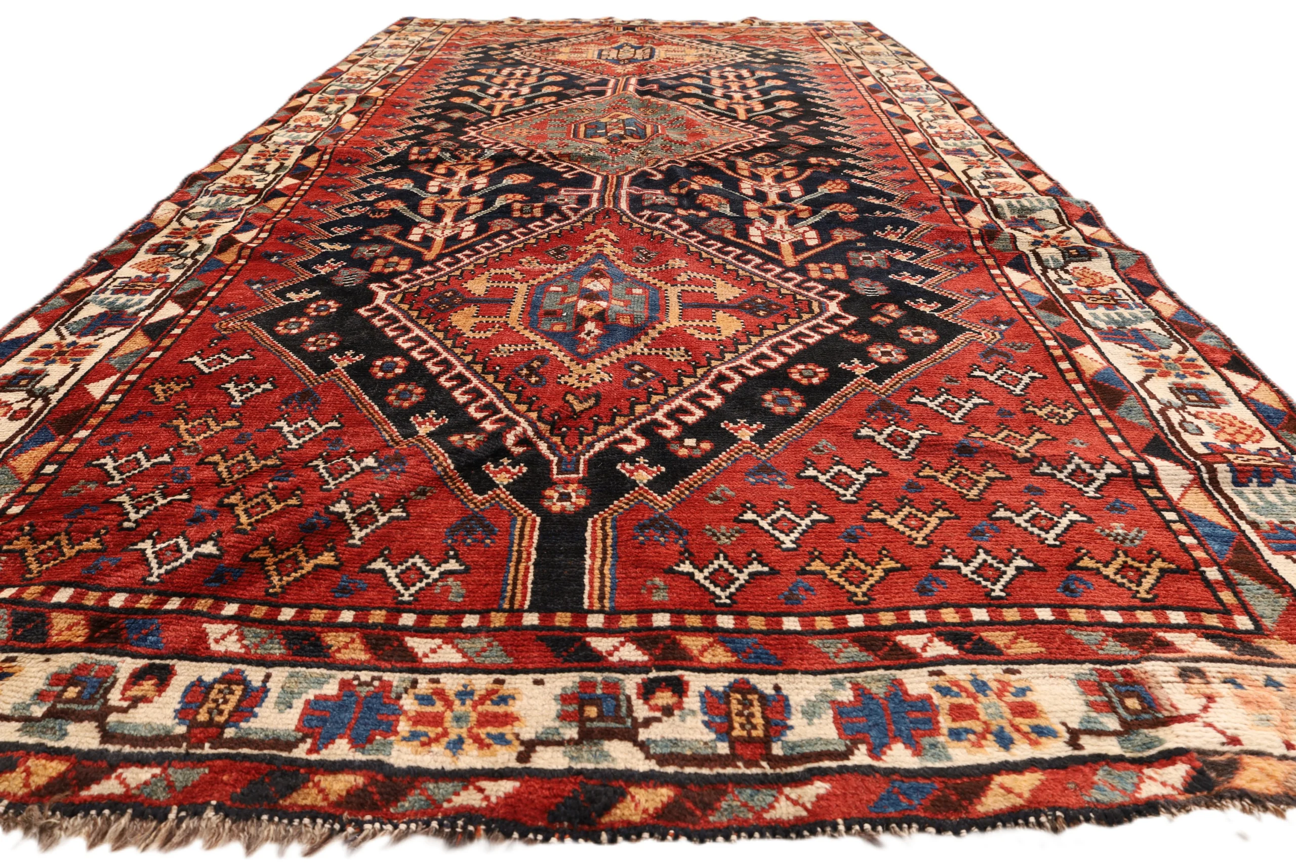 Qashqai Perserteppich 250 × 137 cm aus Wolle, handgeknüpft