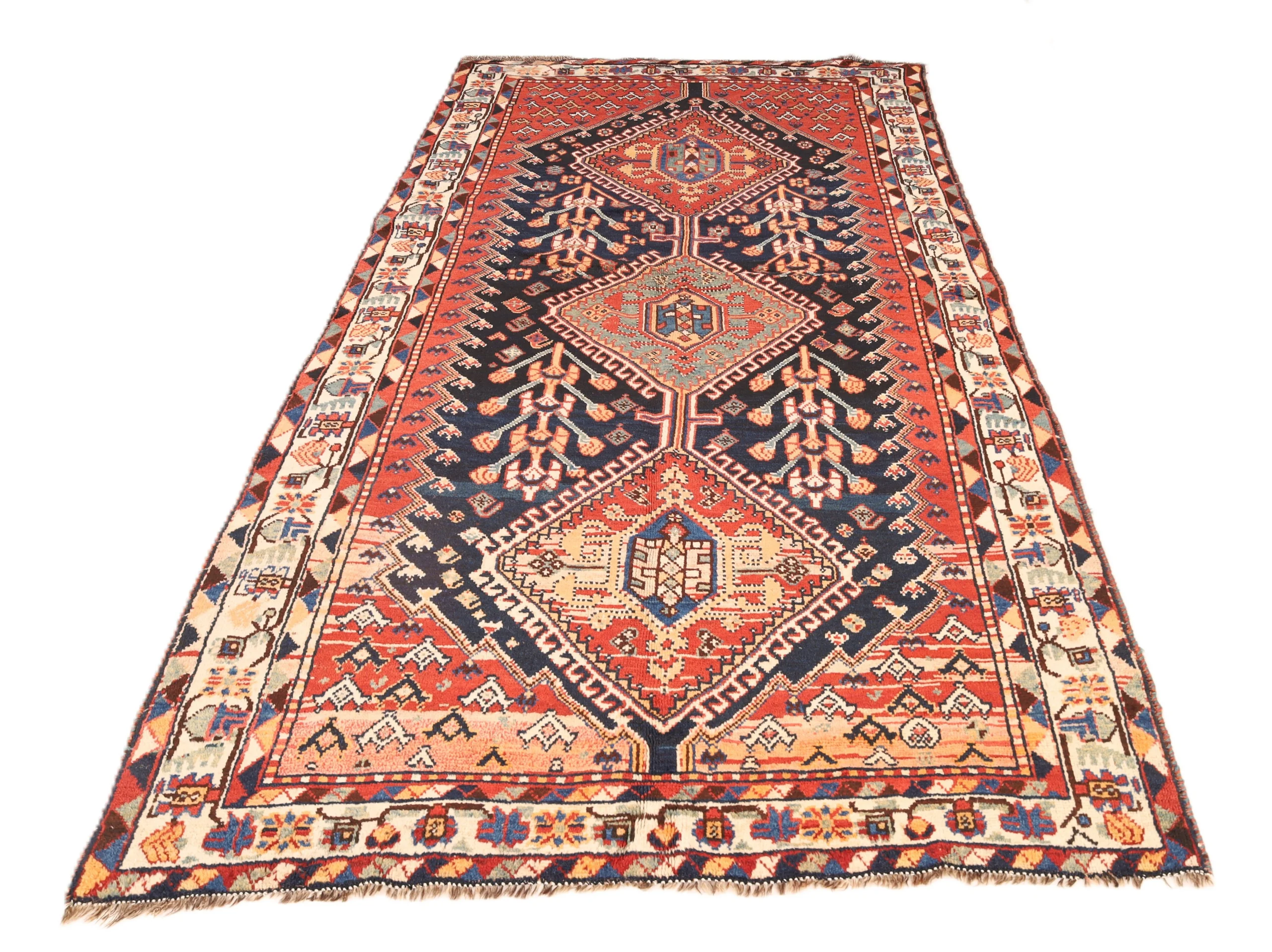 Qashqai Perserteppich 250 × 137 cm aus Wolle, handgeknüpft