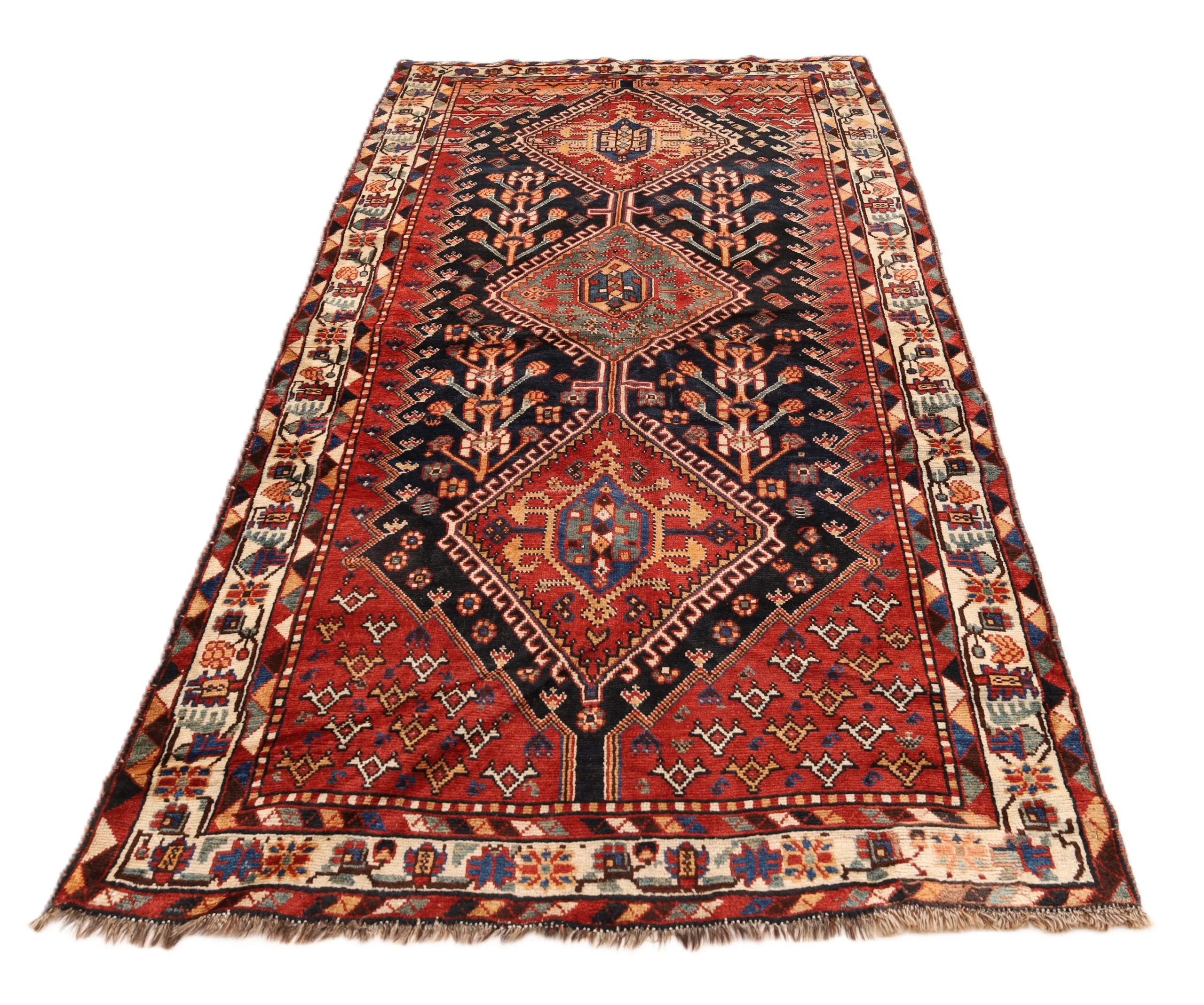 Qashqai Perserteppich 250 × 137 cm aus Wolle, handgeknüpft