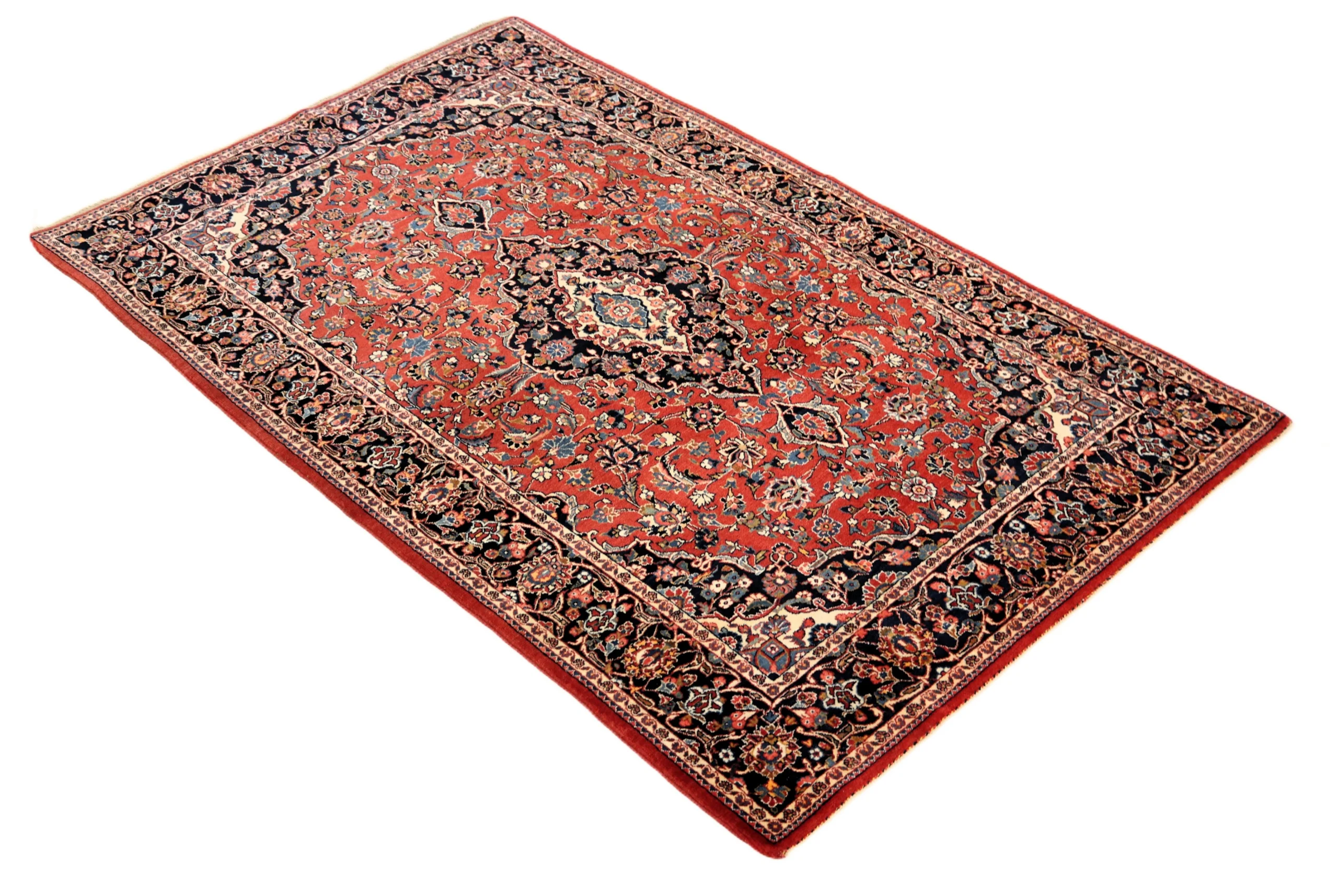 Kashan Perserteppich 192 × 138 cm aus Wolle, handgeknüpft