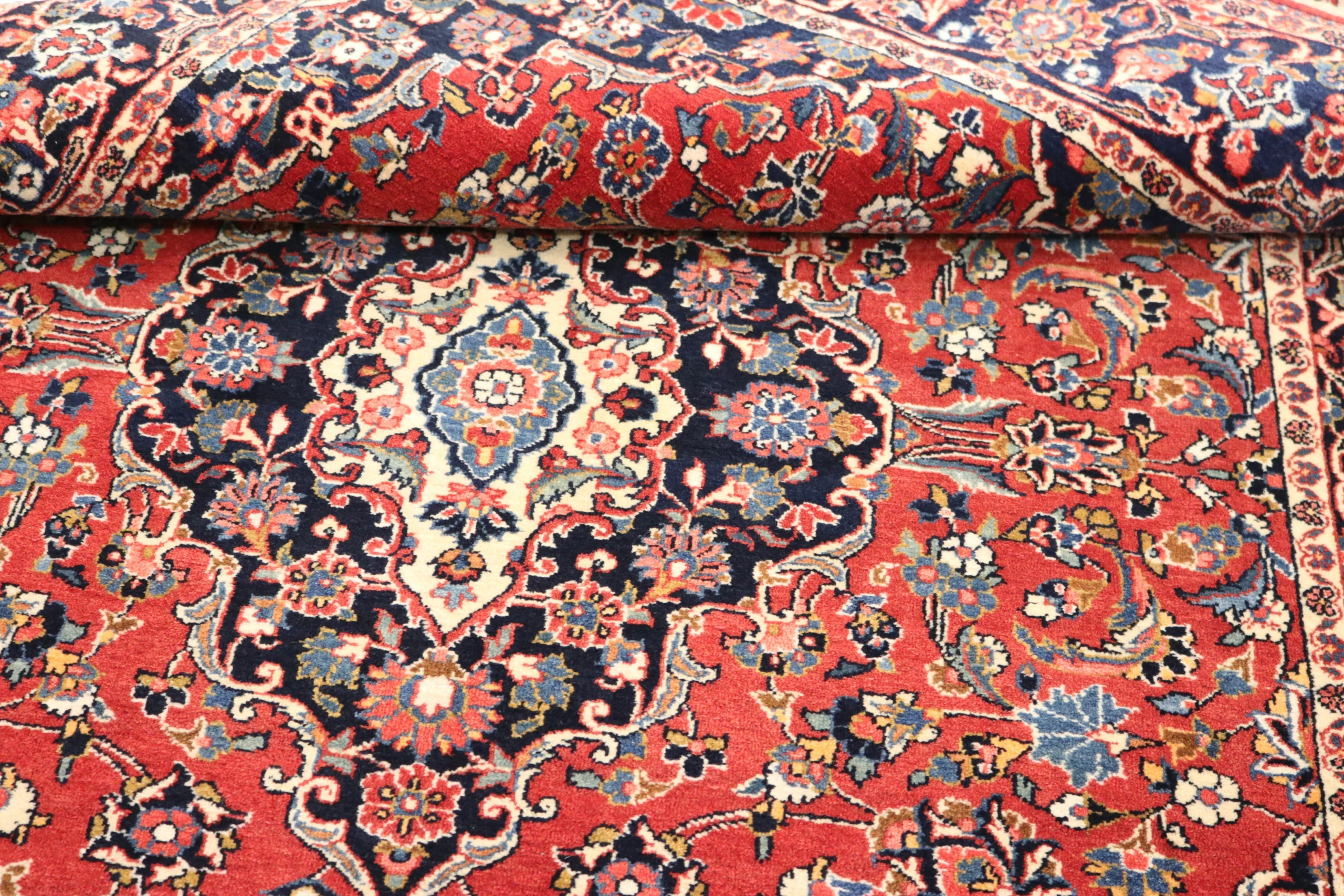 Kashan Perserteppich 192 × 138 cm aus Wolle, handgeknüpft