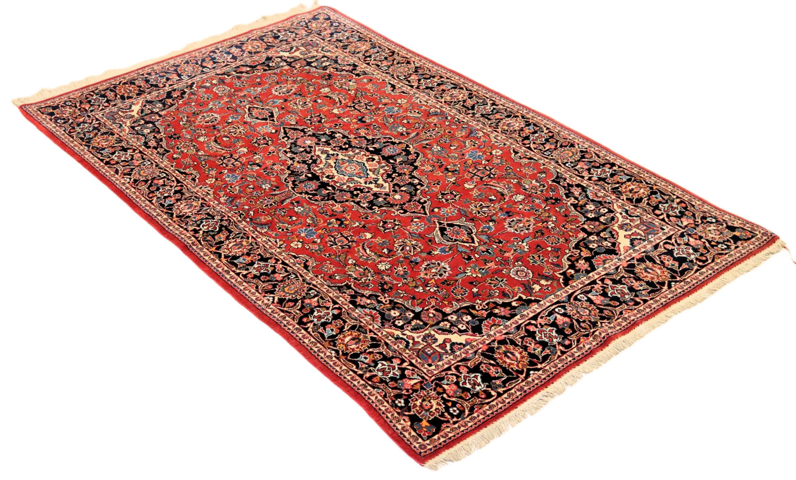 Kashan Perserteppich 192 × 138 cm aus Wolle, handgeknüpft