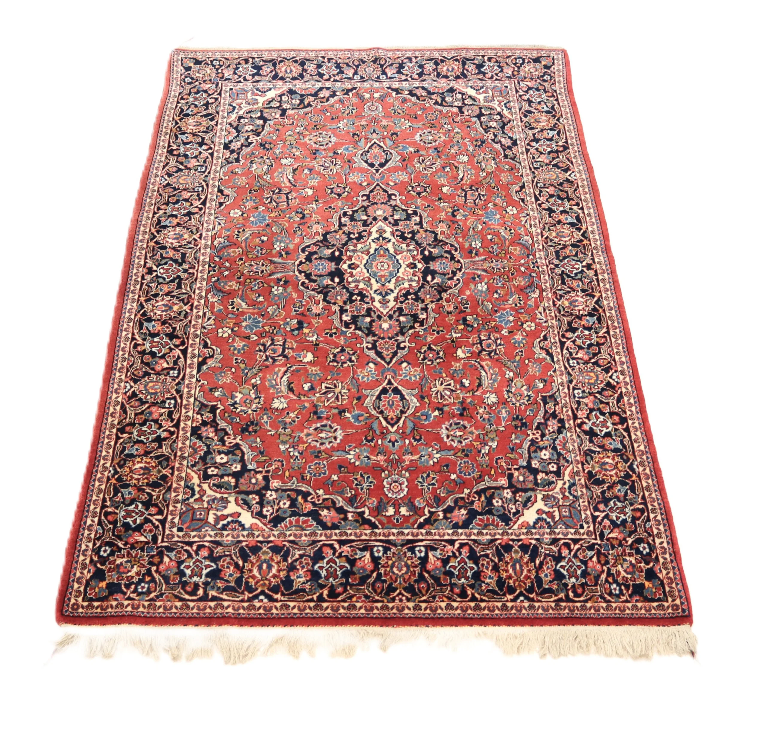 Kashan Perserteppich 192 × 138 cm aus Wolle, handgeknüpft