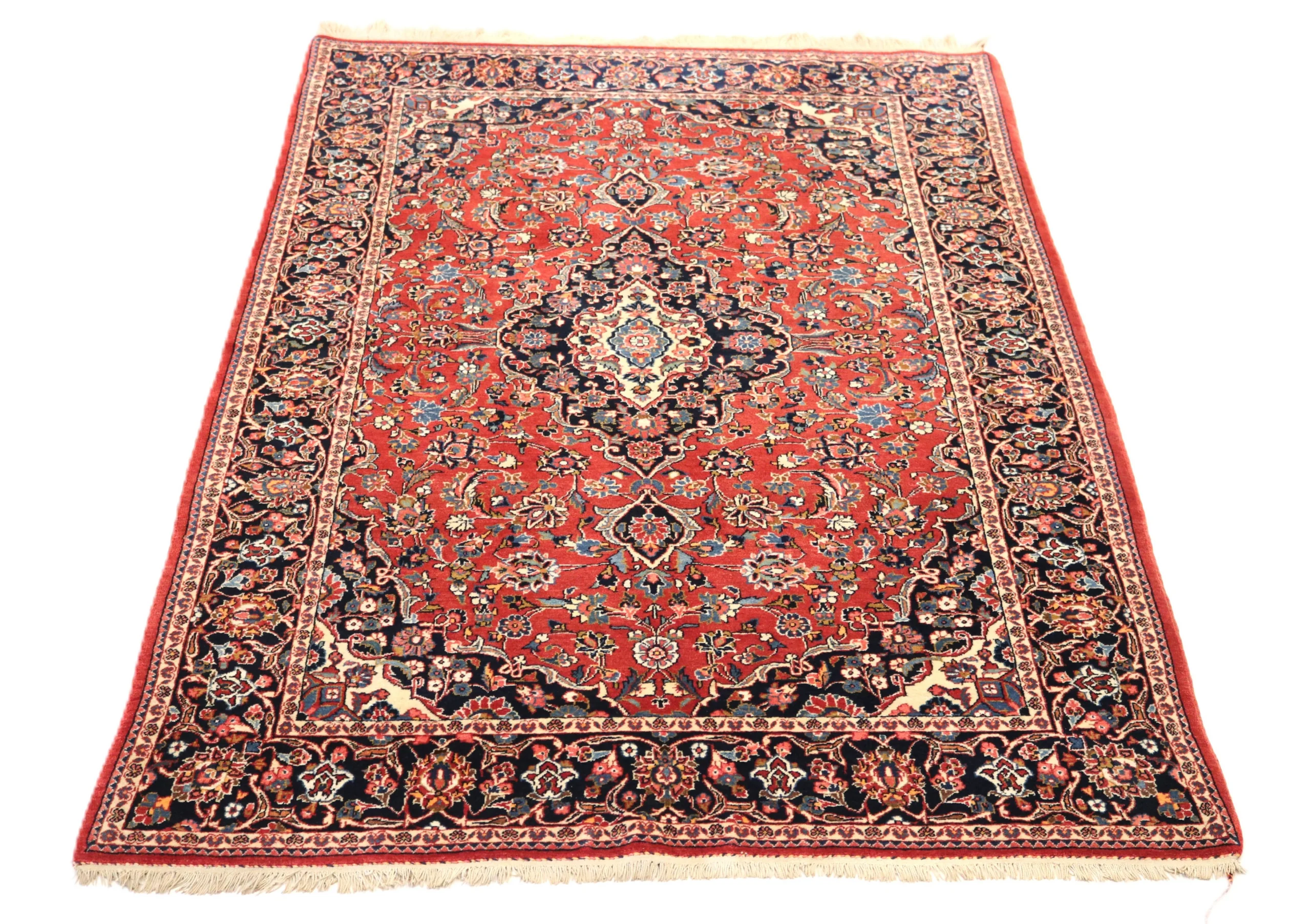 Kashan Perserteppich 192 × 138 cm aus Wolle, handgeknüpft