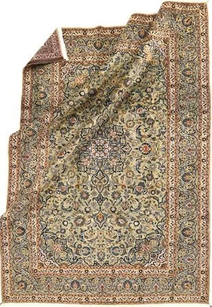 Handgeknüpfter Kashan Perserteppich, 363 × 250 cm, Wolle