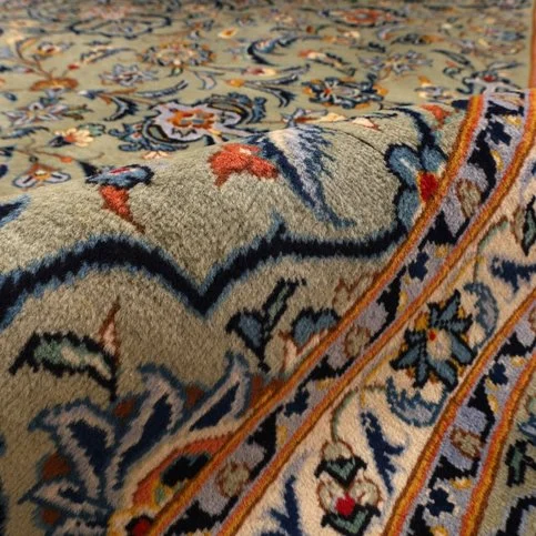 Handgeknüpfter Kashan Perserteppich, 363 × 250 cm, Wolle