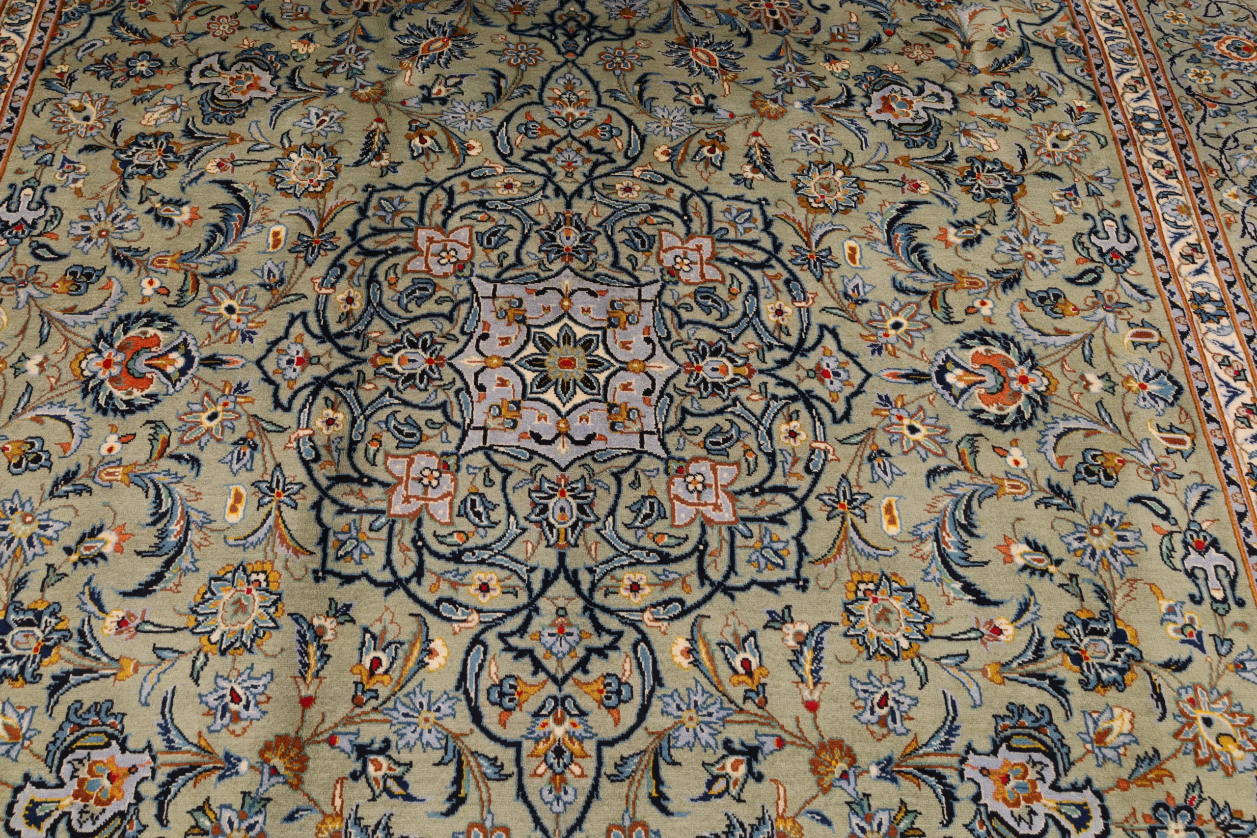 Handgeknüpfter Kashan Perserteppich, 363 × 250 cm, Wolle