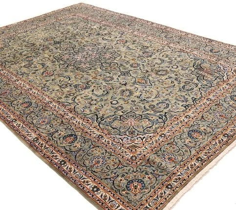 Handgeknüpfter Kashan Perserteppich, 363 × 250 cm, Wolle