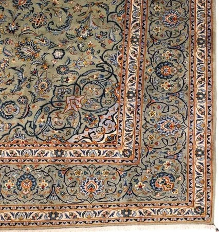 Handgeknüpfter Kashan Perserteppich, 363 × 250 cm, Wolle