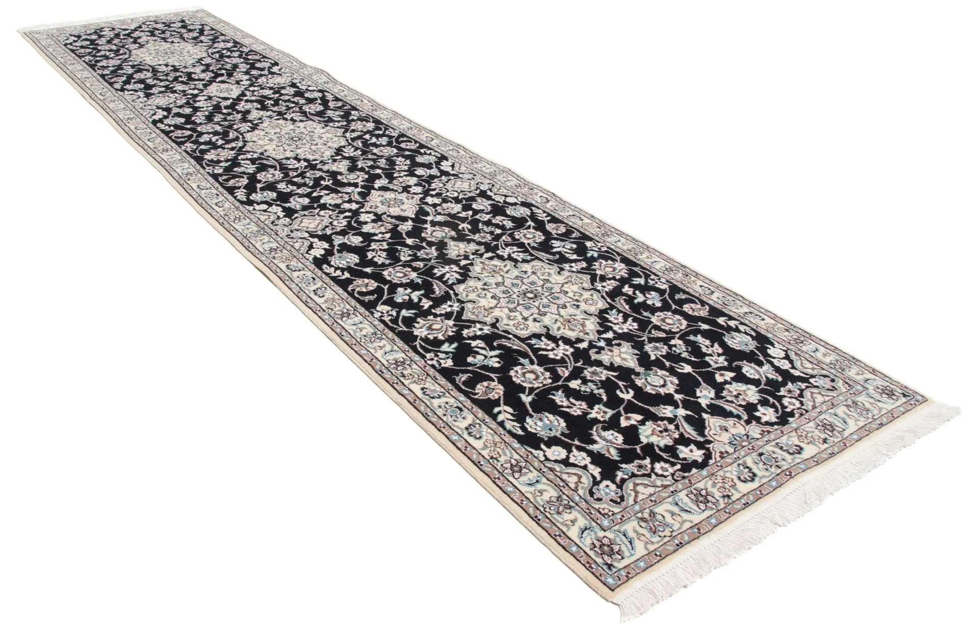 Handgeknüpfter Täbriz Perserteppich, 70 × 310 cm, Wolle & Seide