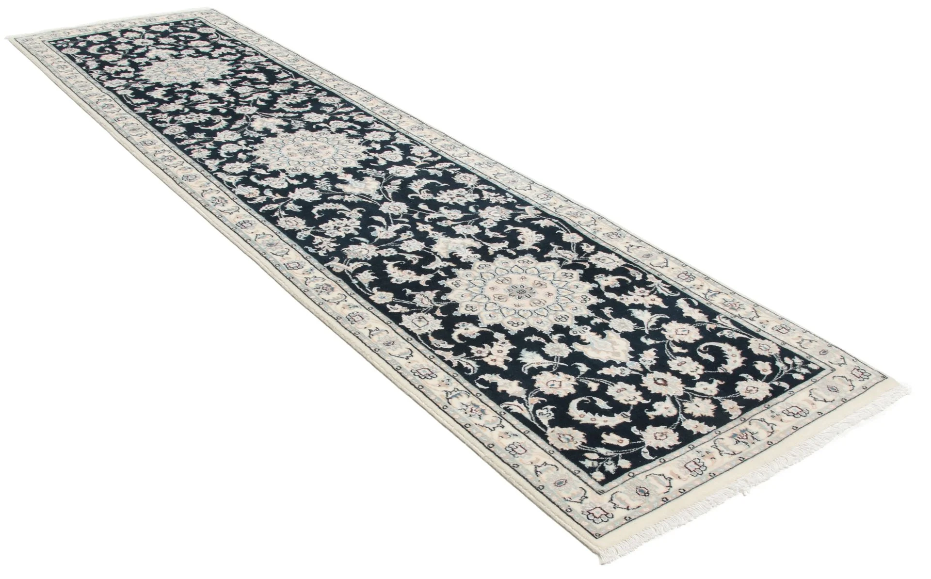 Täbriz Perserteppich 76 × 300 cm aus Wolle & Seide, handgeknüpft