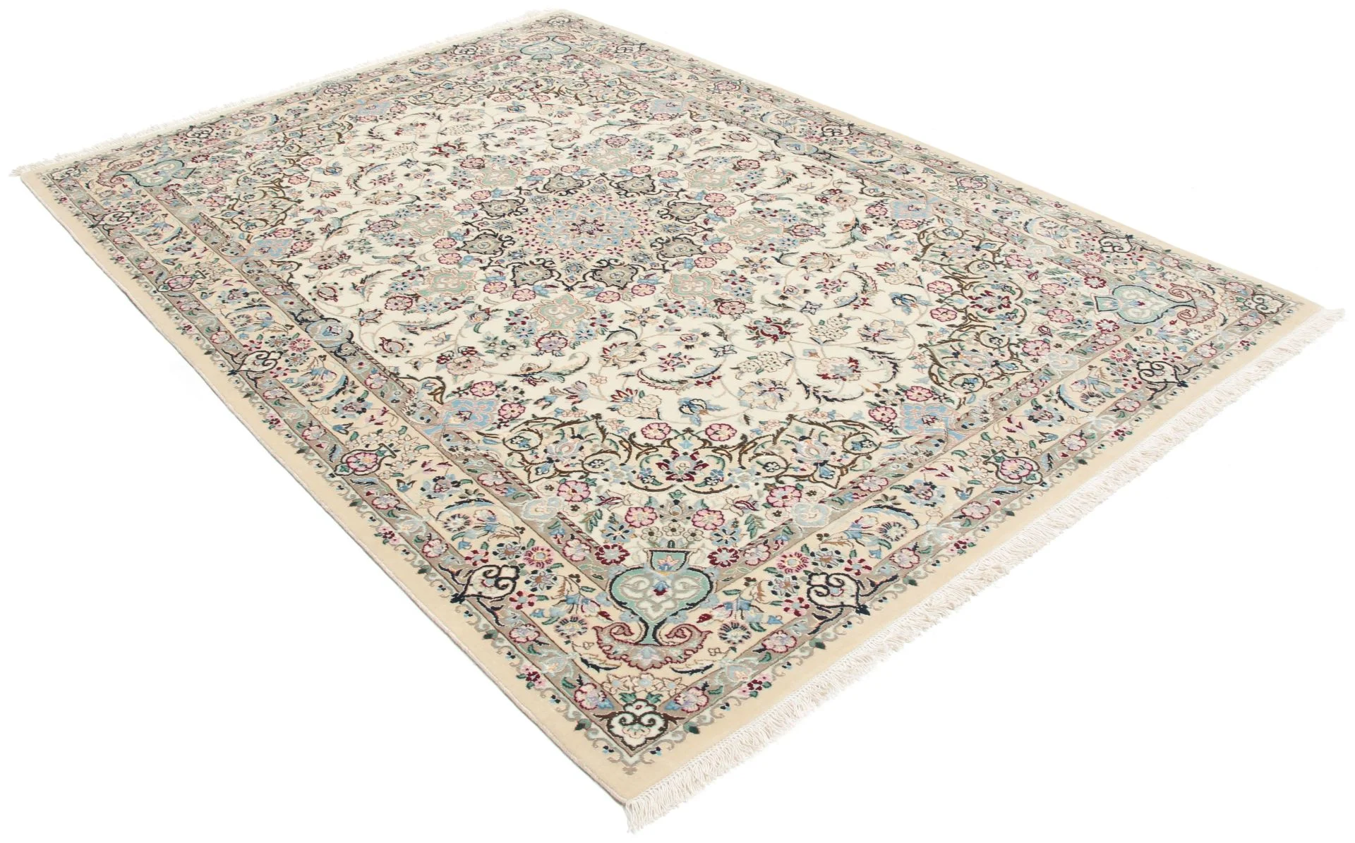 Nain Perserteppich 141 × 205 cm aus Wolle & Seide, handgeknüpft