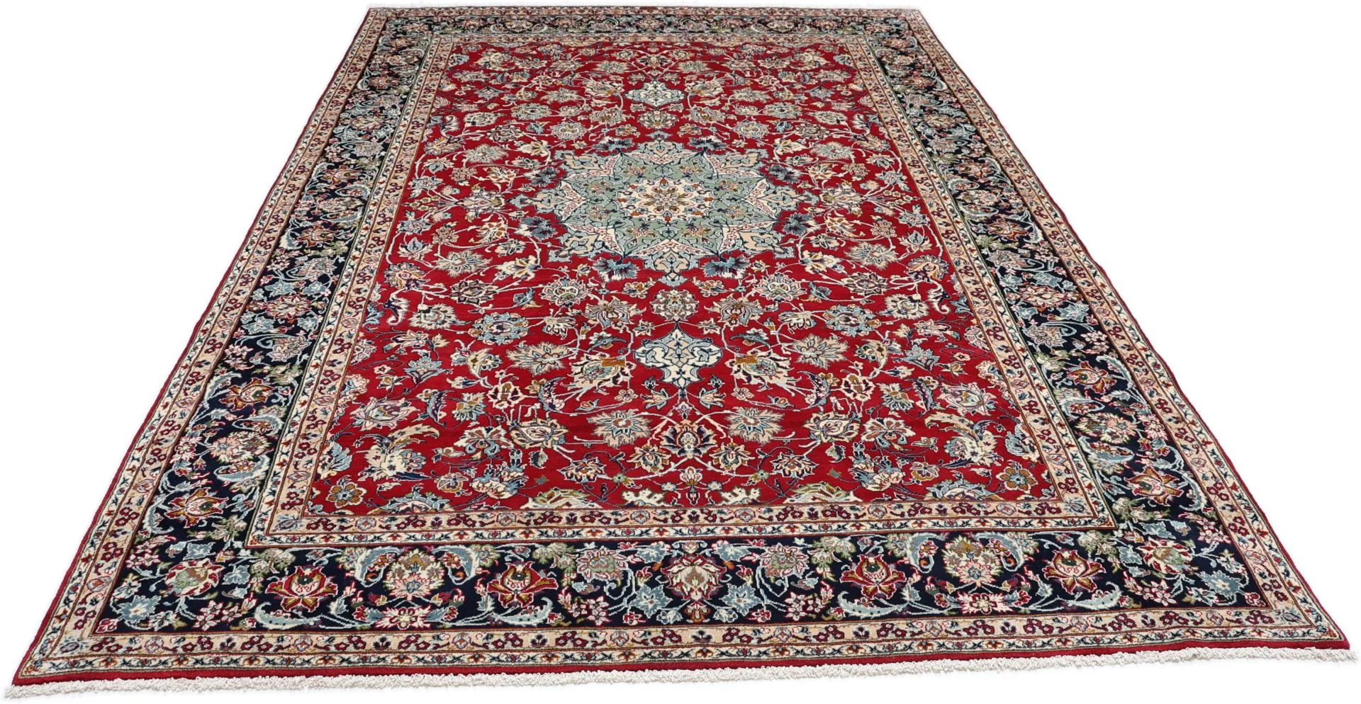 Handgeknüpfter Kashan Perserteppich, 228 × 344 cm, Wolle