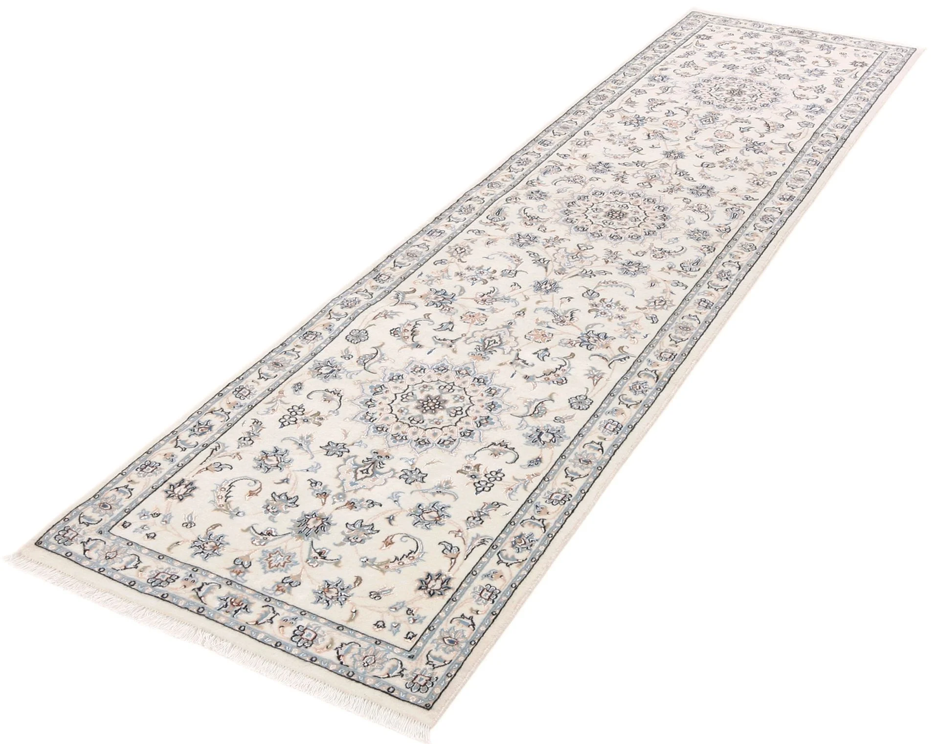 Täbriz Perserteppich 75 × 303 cm aus Wolle & Seide, handgeknüpft