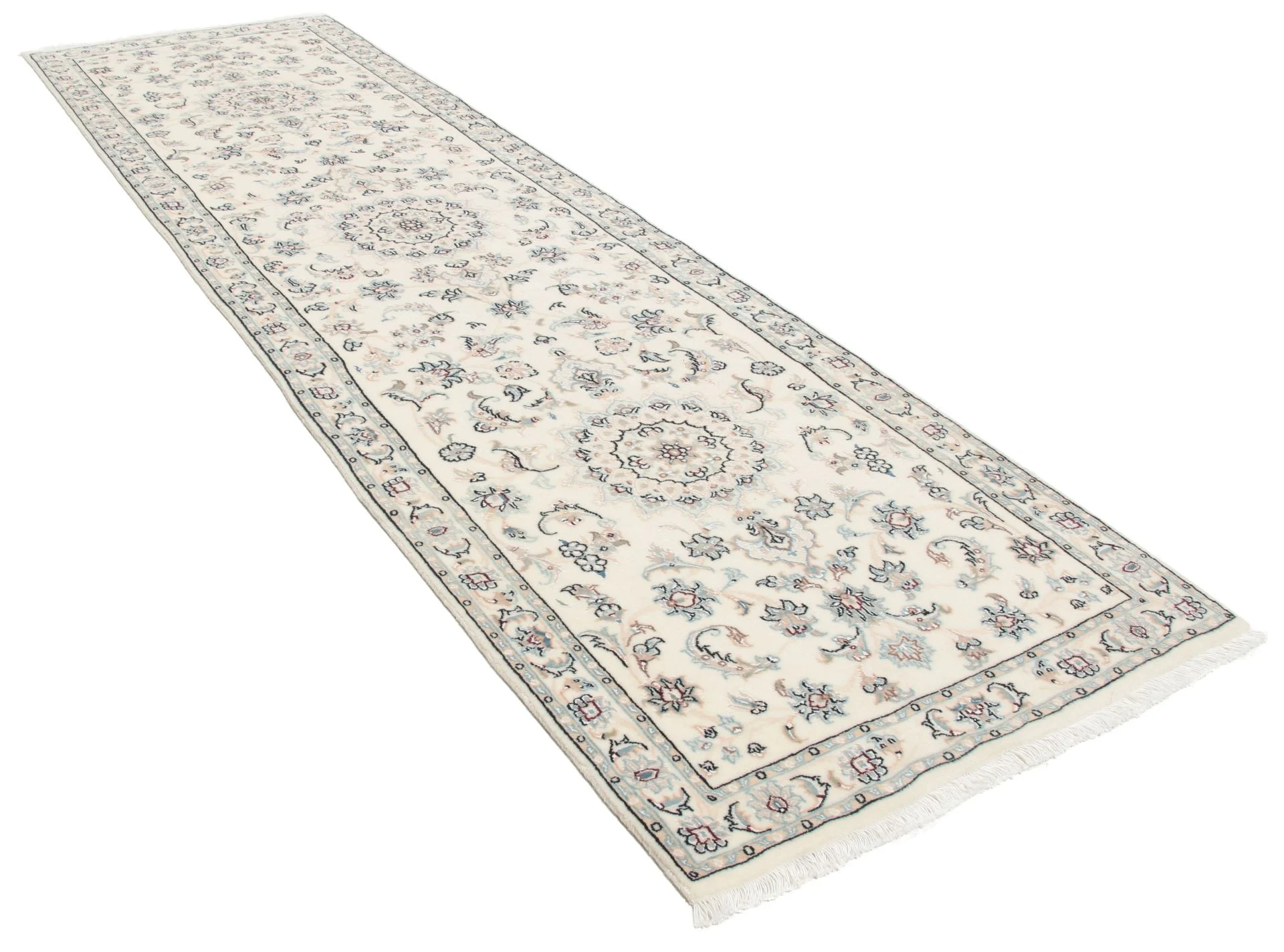 Handgeknüpfter Perserteppich, 82 × 292 cm, Wolle & Seide