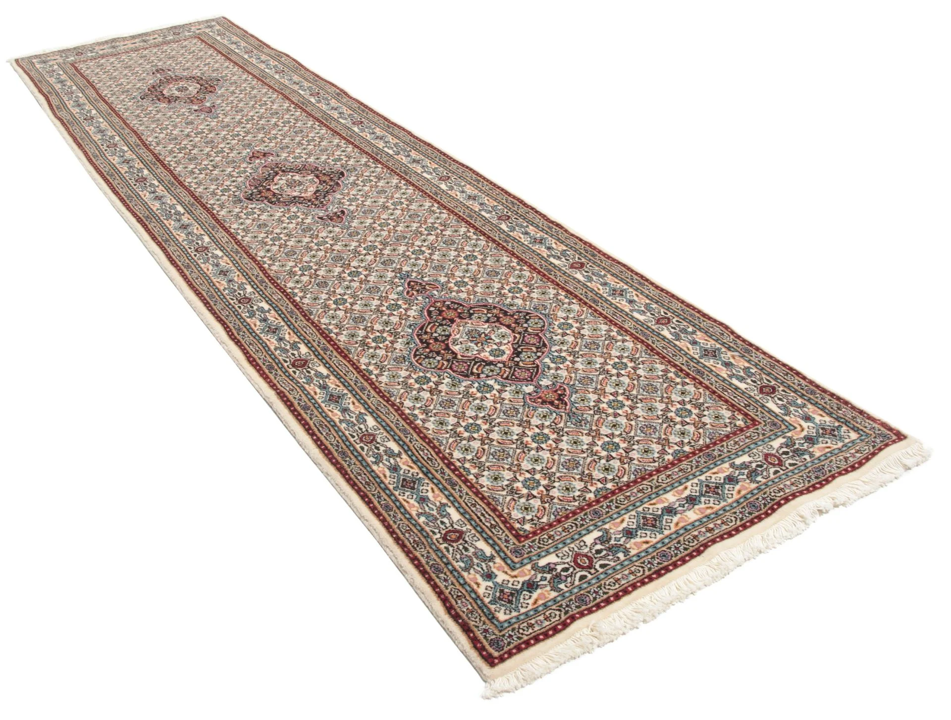 Handgeknüpfter Moud Perserteppich, 77 × 296 cm, Wolle