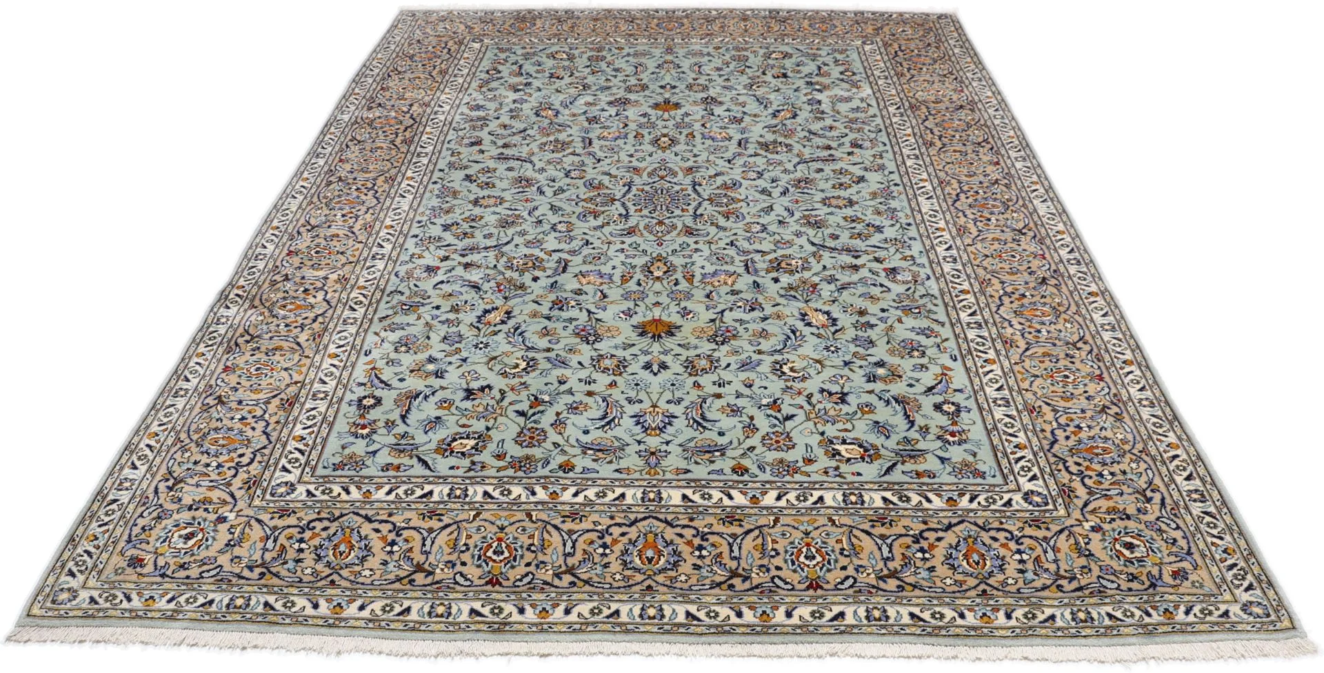 Handgeknüpfter Kashan Perserteppich 240 × 368 cm