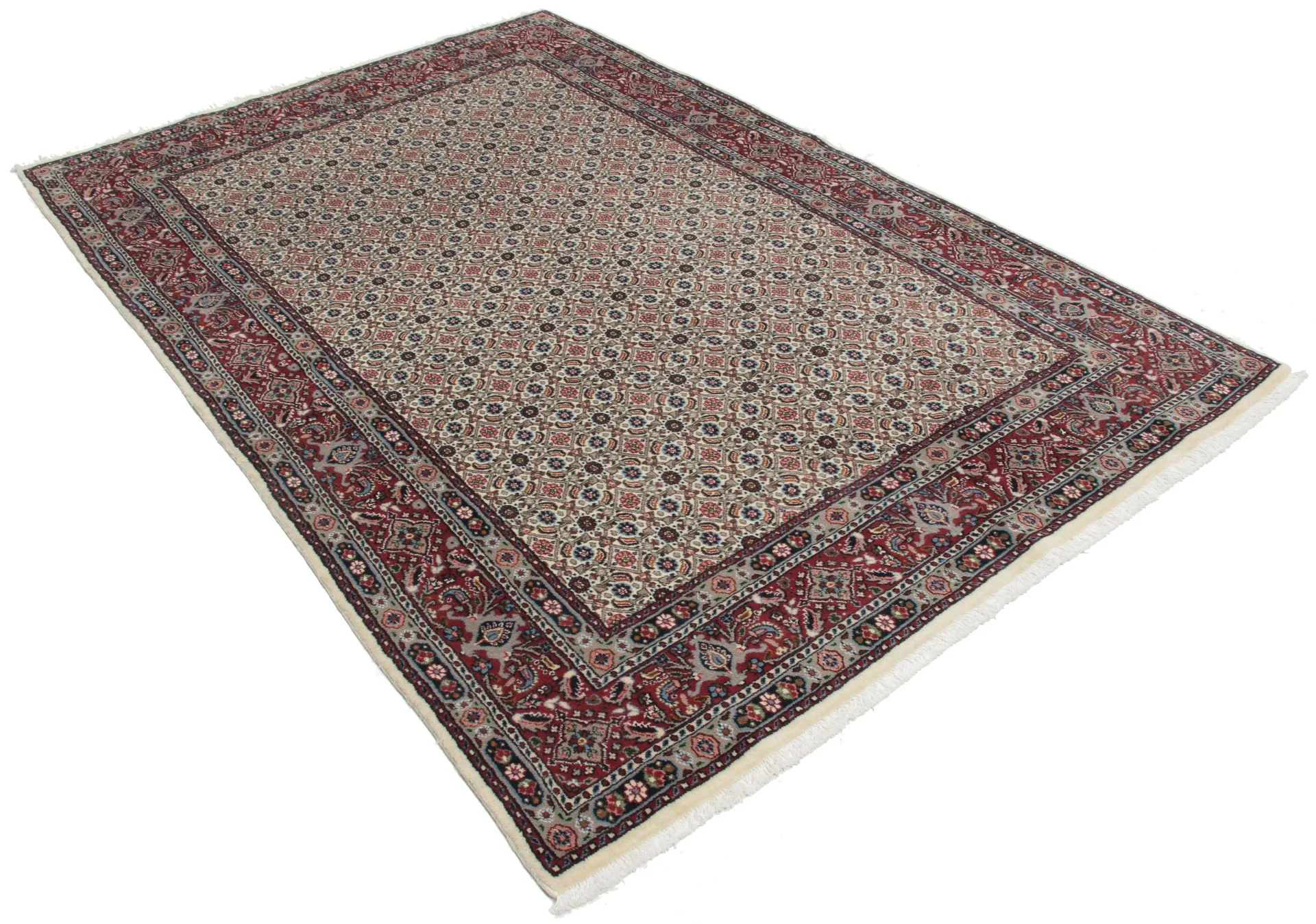 Handgeknüpfter Moud Perserteppich, 140 × 210 cm, Wolle
