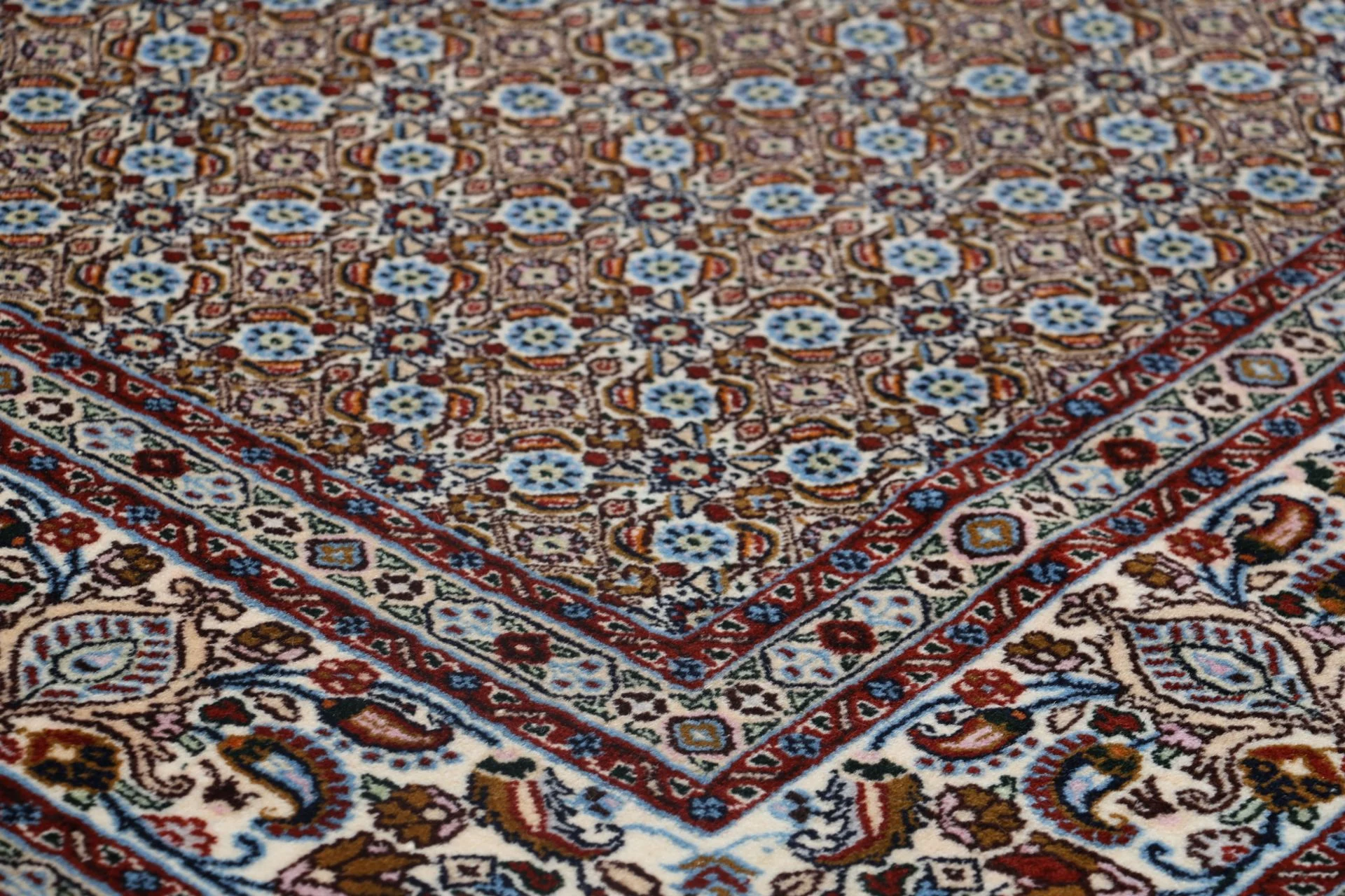 Handgeknüpfter Moud Perserteppich, 198 × 298 cm, Wolle