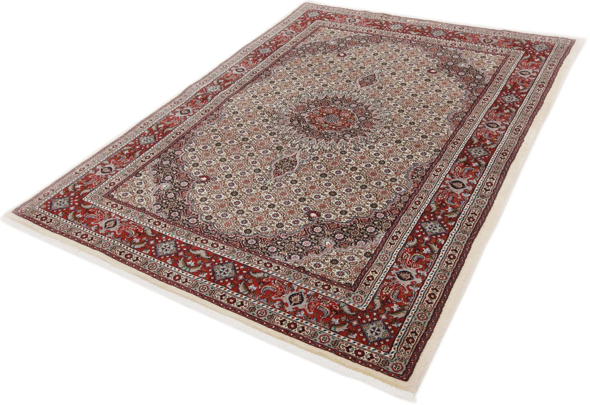 Moud Perserteppich 140 × 217 cm aus Wolle & Seide, handgeknüpft