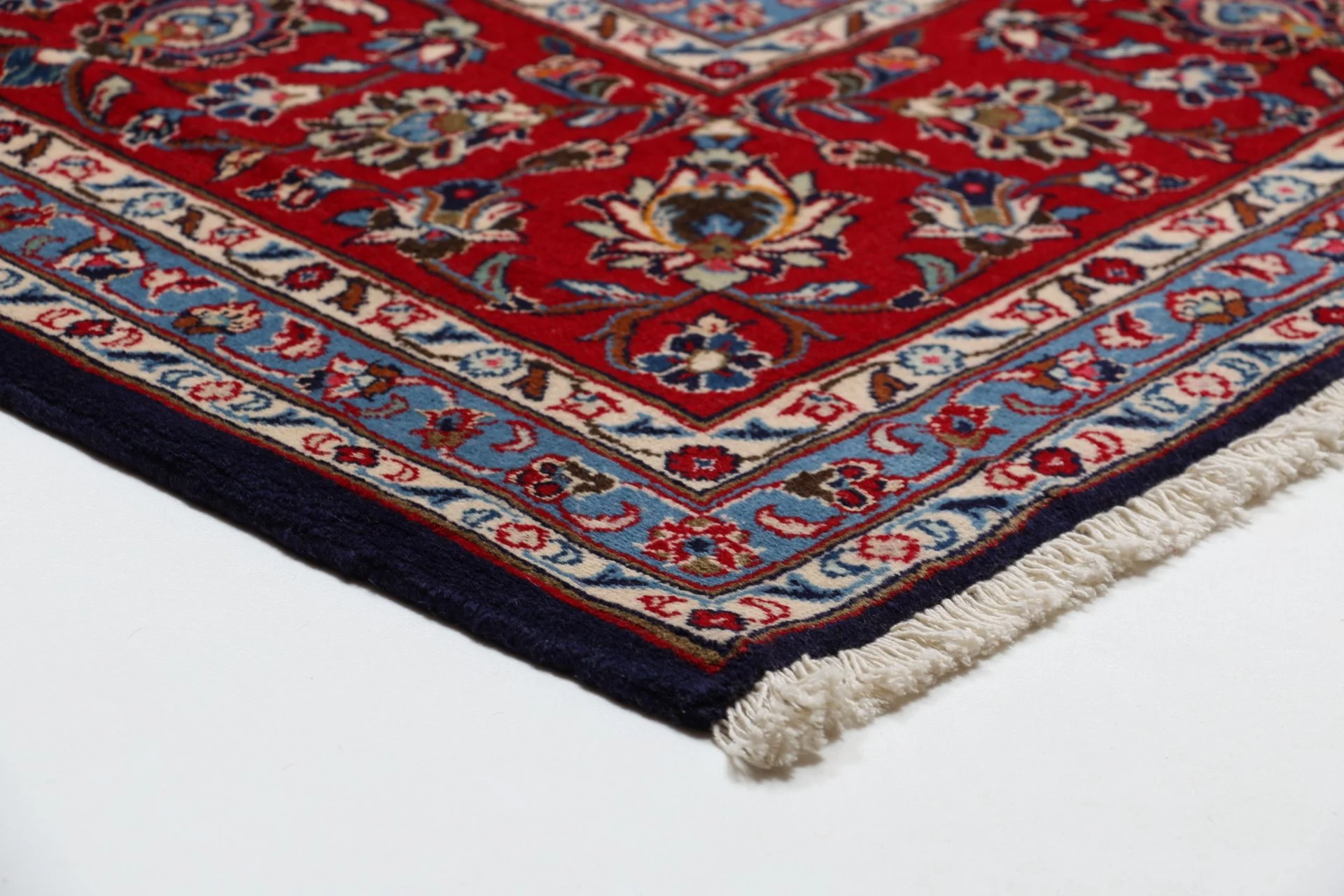 Handgeknüpfter Kashan Perserteppich, 246 × 342 cm, Wolle