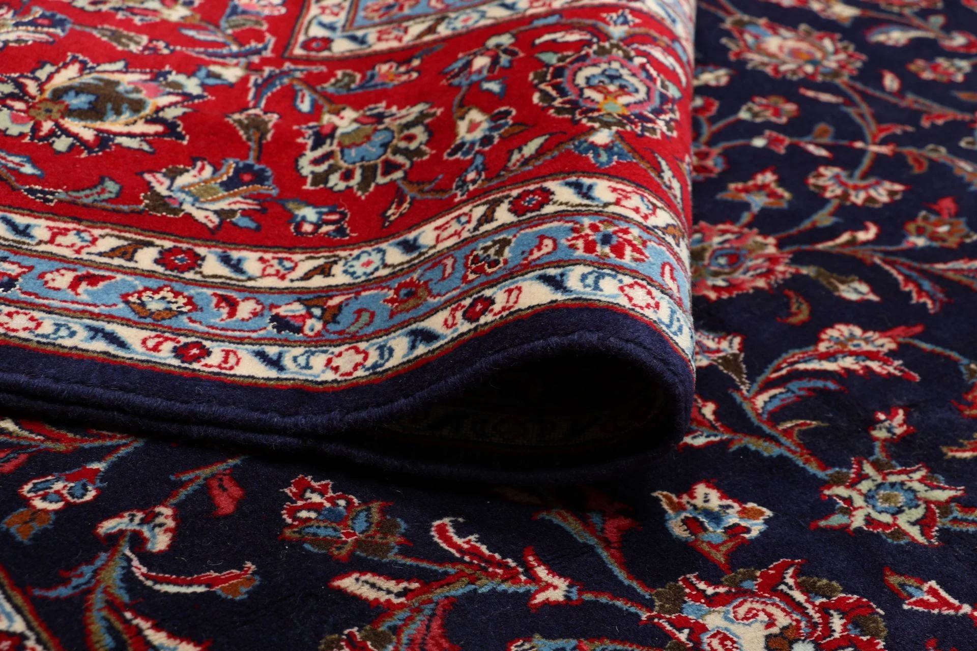 Handgeknüpfter Kashan Perserteppich, 246 × 342 cm, Wolle