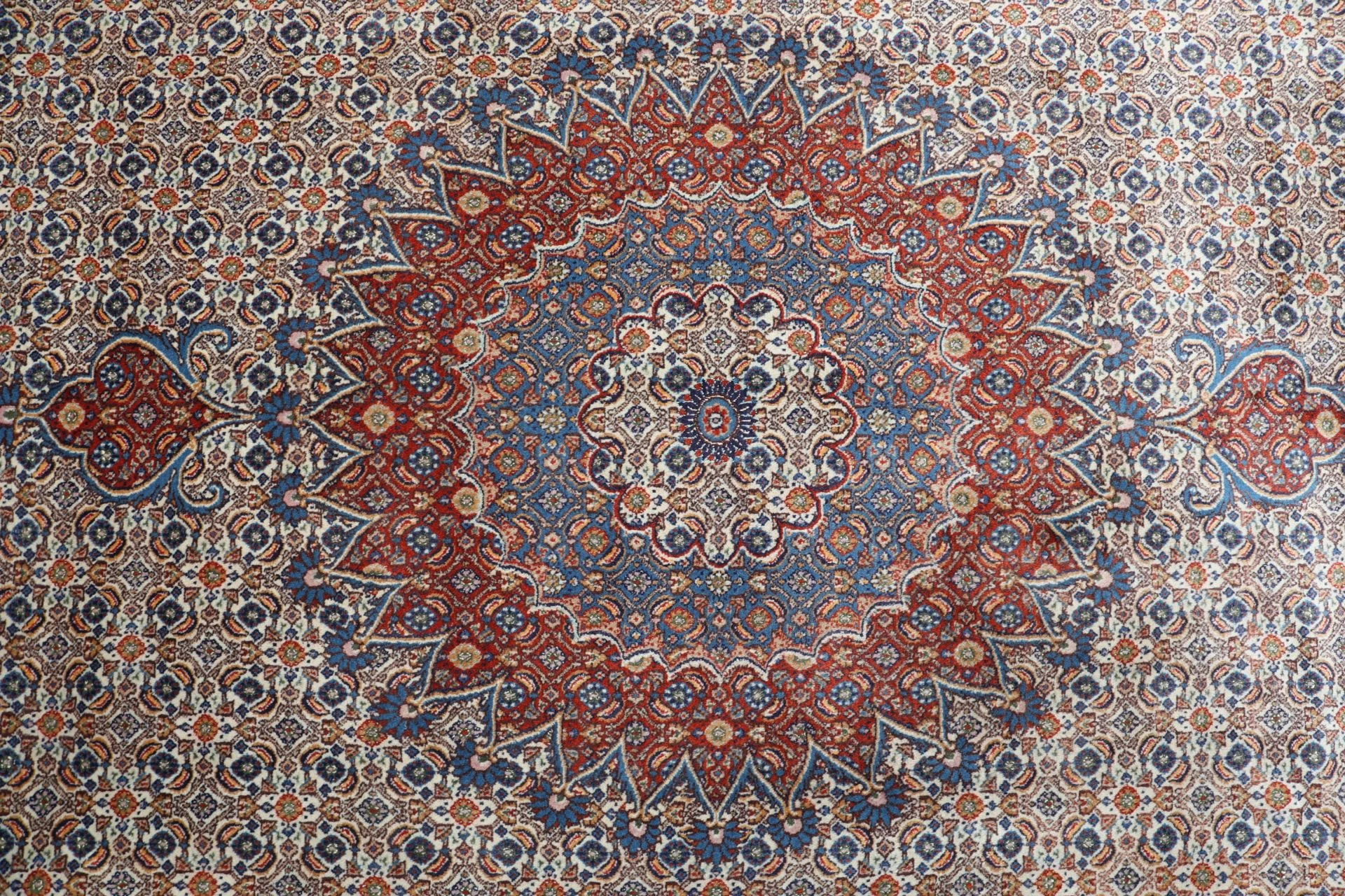 Handgeknüpfter Moud Perserteppich, 250 × 347 cm, Wolle