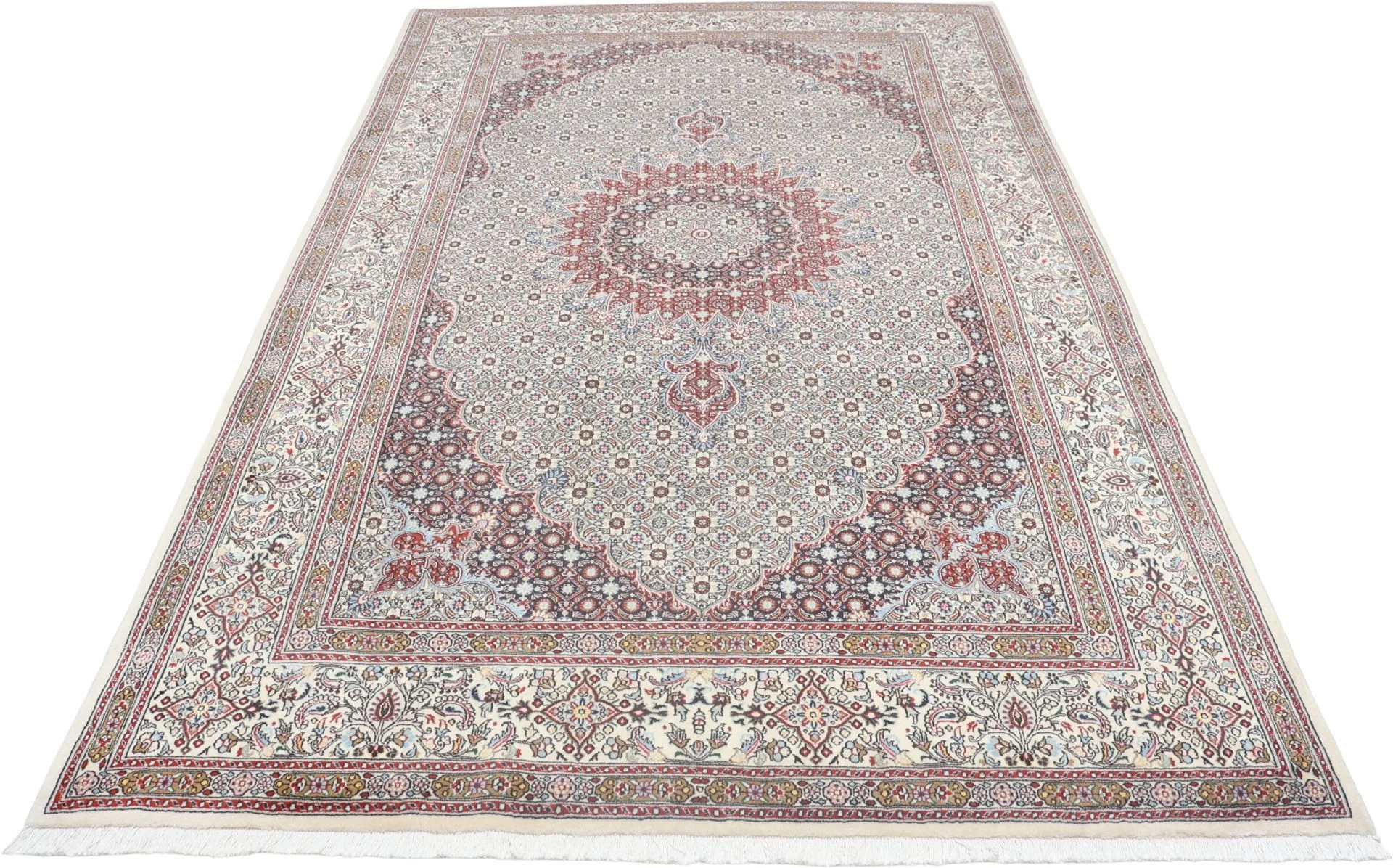 Moud Perserteppich 195 × 305 cm aus Wolle, handgeknüpft