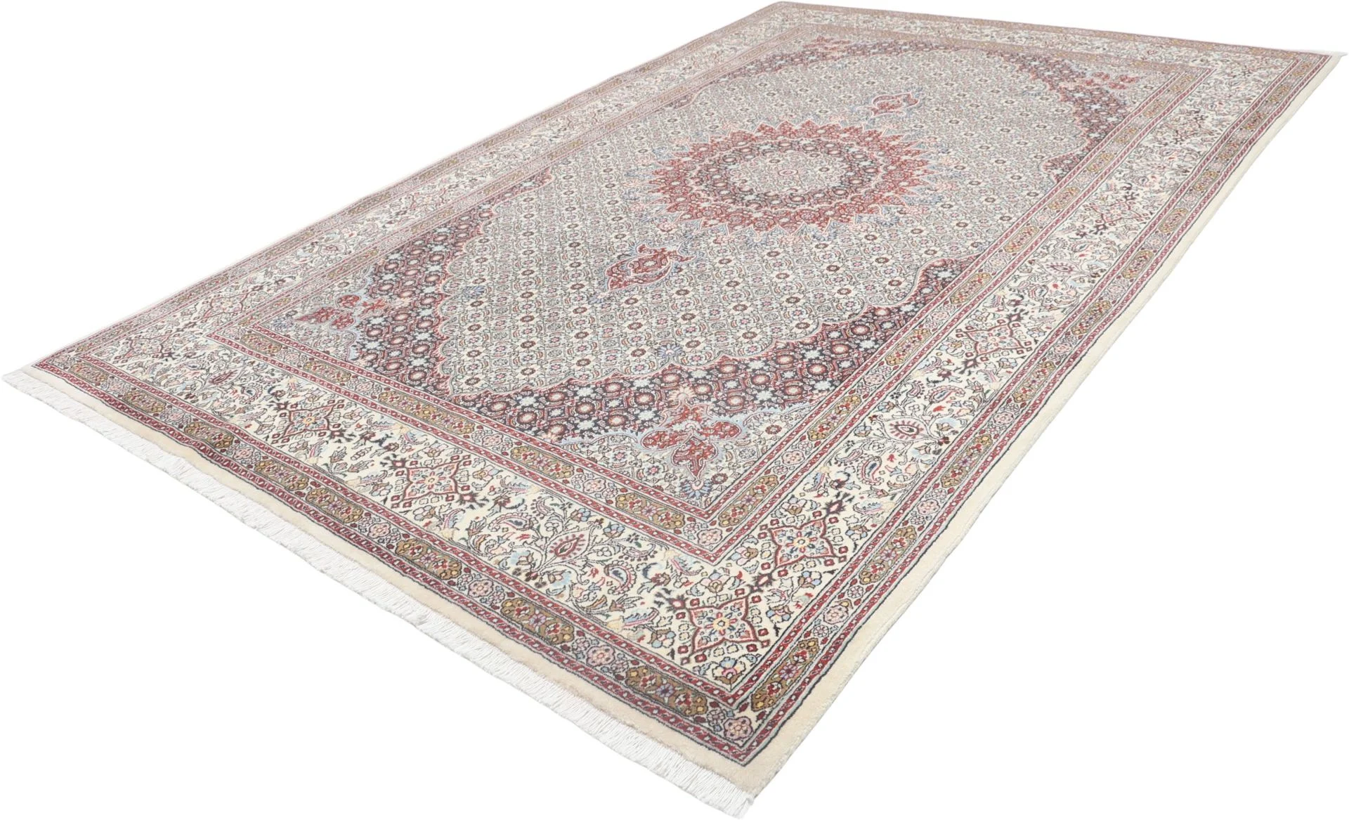 Moud Perserteppich 195 × 305 cm aus Wolle, handgeknüpft
