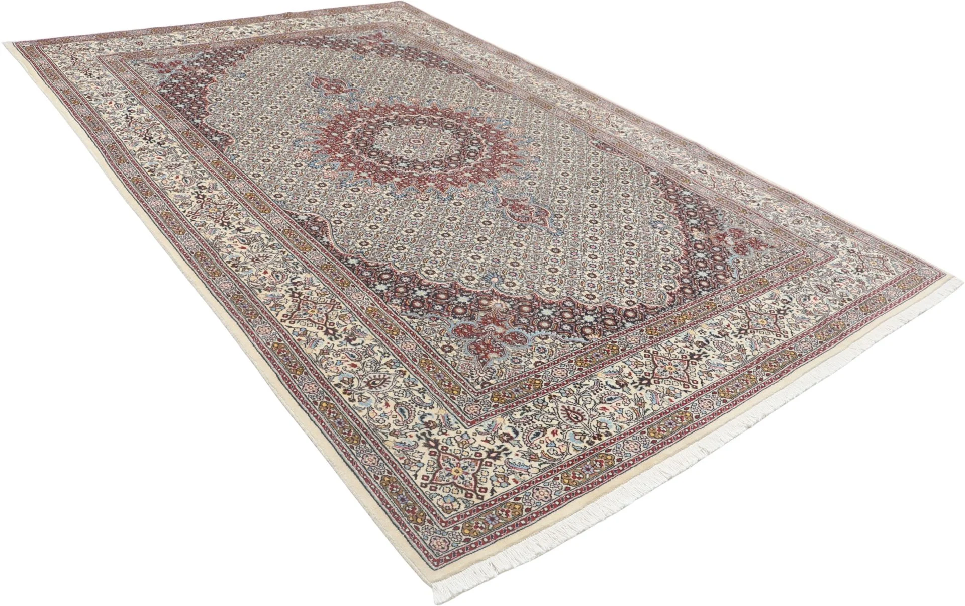 Moud Perserteppich 195 × 305 cm aus Wolle, handgeknüpft