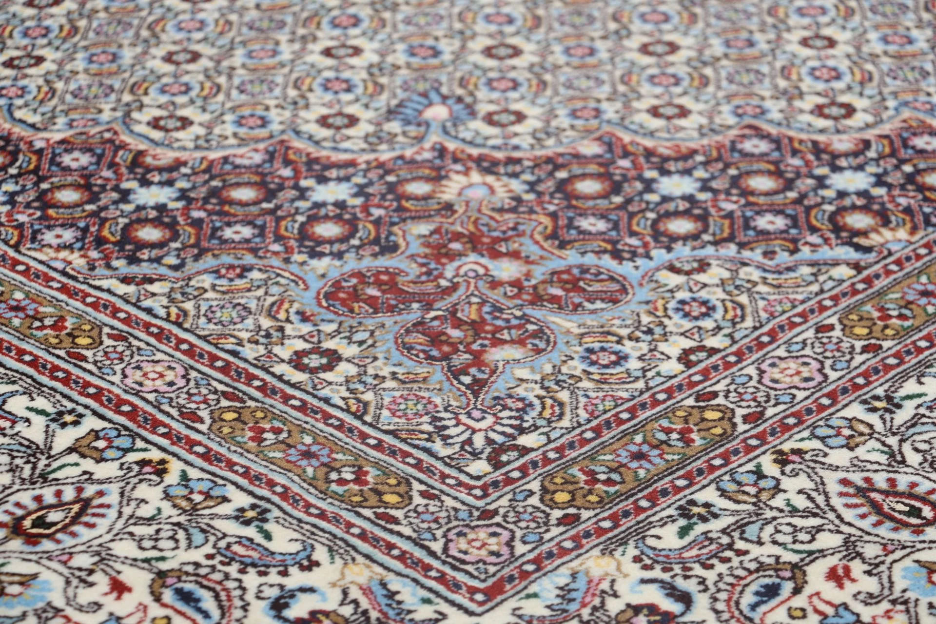 Moud Perserteppich 195 × 305 cm aus Wolle, handgeknüpft