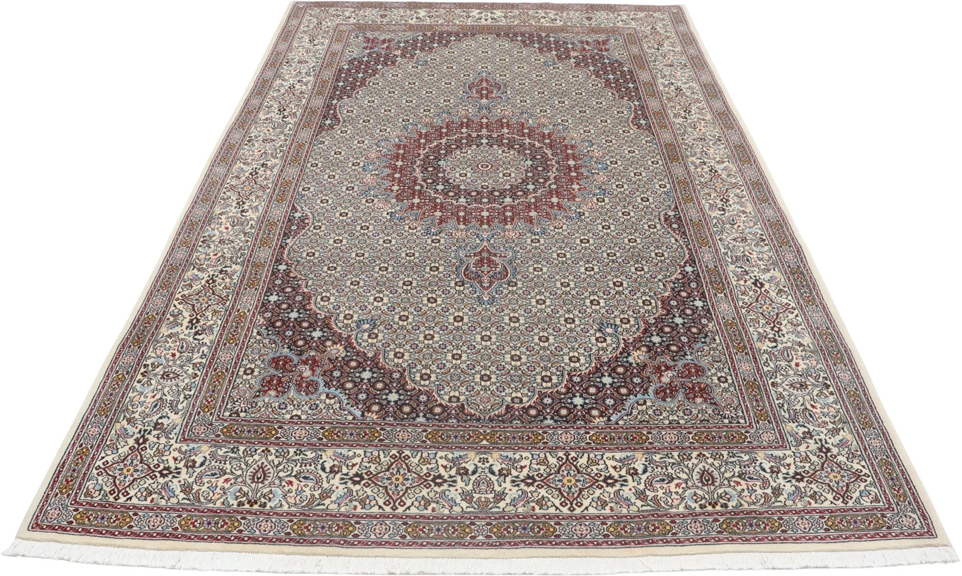 Moud Perserteppich 195 × 305 cm aus Wolle, handgeknüpft