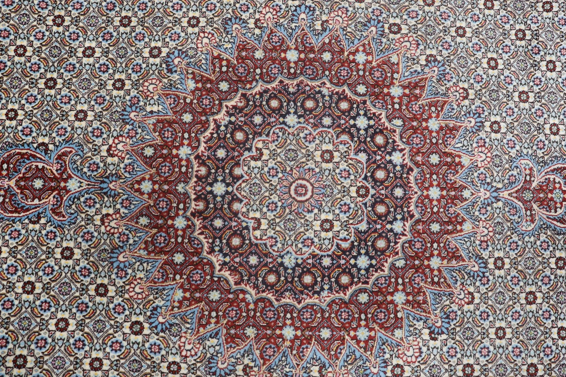 Moud Perserteppich 195 × 305 cm aus Wolle, handgeknüpft