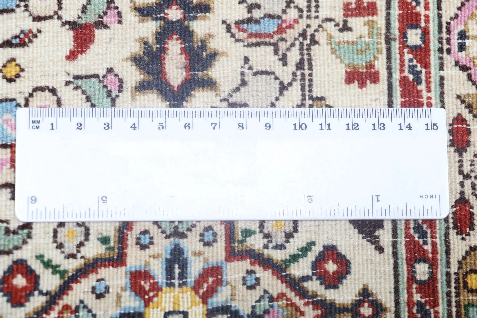 Moud Perserteppich 195 × 305 cm aus Wolle, handgeknüpft